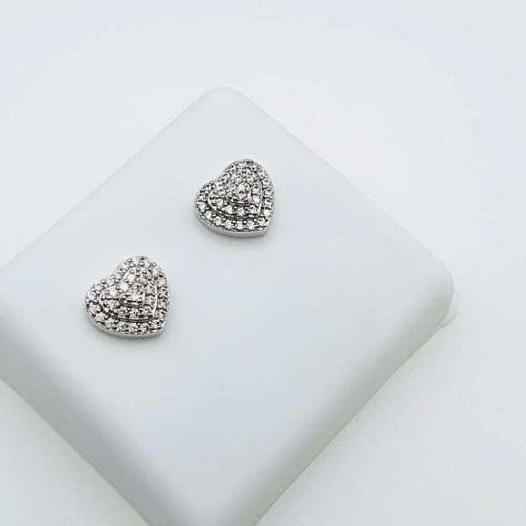 925 Sterling Silver Plated CZ Earrings, INUS1BR158 - Picture 7 of 10